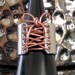 Wide Band Corset Ring Copper Wire & Sterling Silver