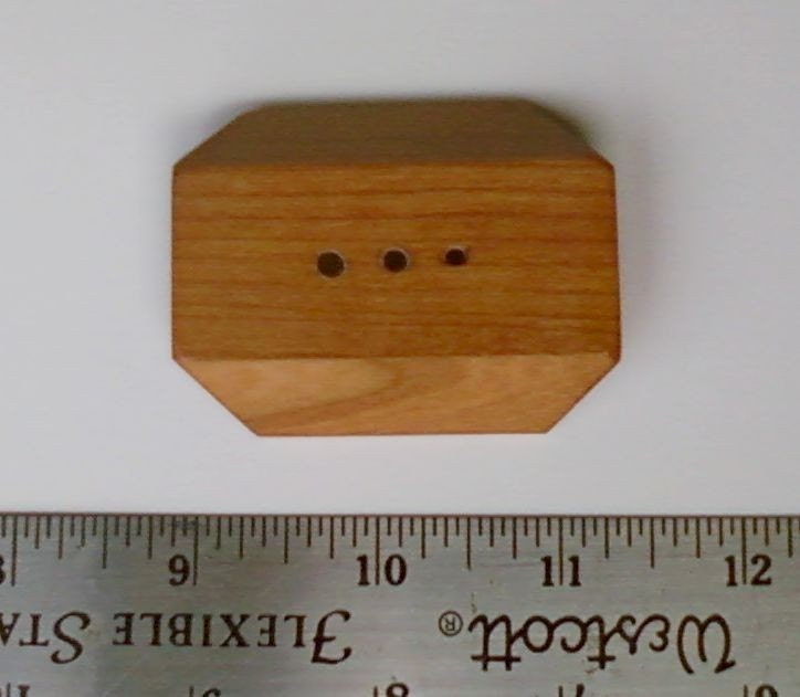Cherry 3 Hole Diz for preparing wool roving (top) when using wool combs