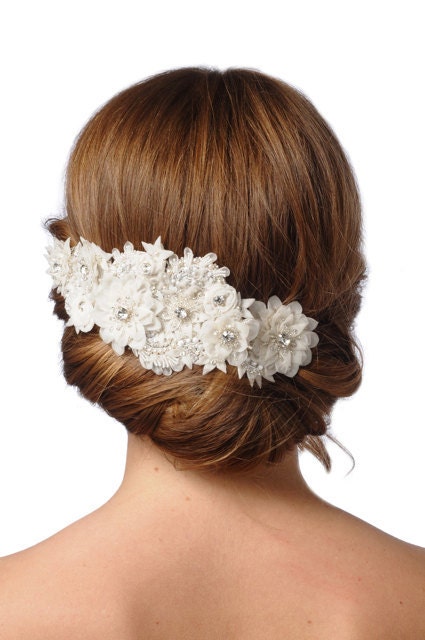 AMANDINE- hand beaded bridal headpiece