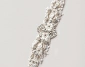 301- Paige Lux Rhinestone Sash- crystal sash, rhinestone sash, wedding sash, bridal belt