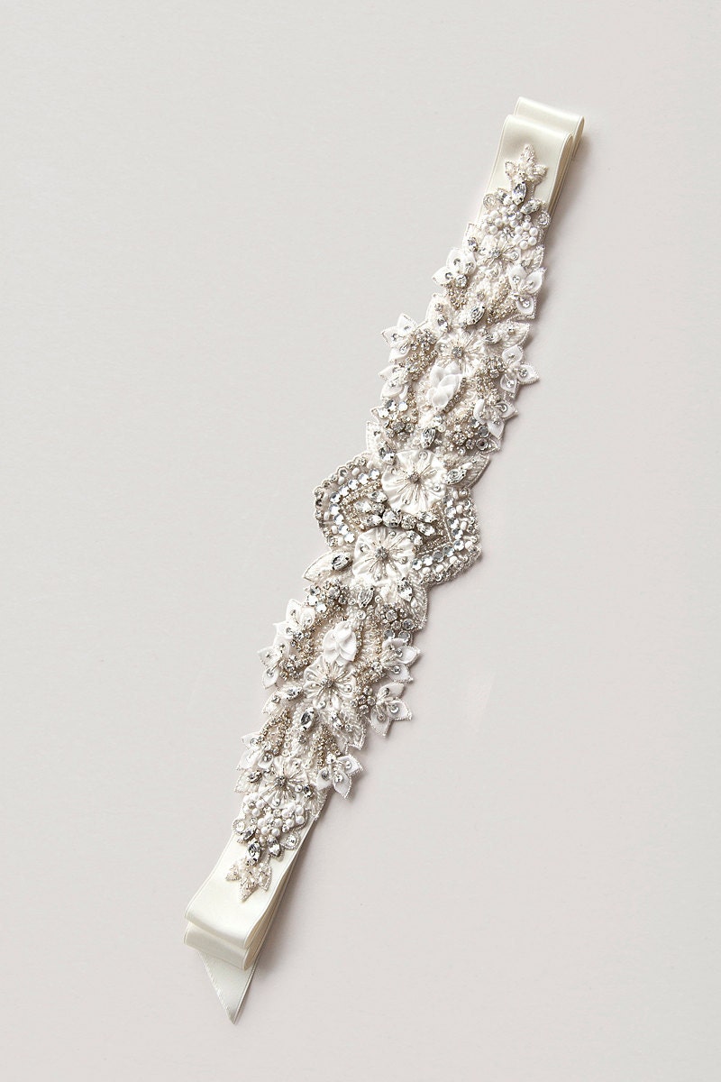 301- Paige Lux Rhinestone Sash- crystal sash, rhinestone sash, wedding sash, bridal belt