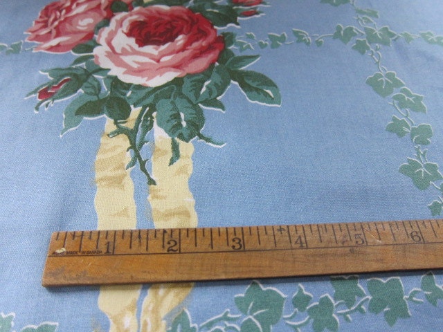 Vintage fabric roses with ribbons Romantic cotton chintz