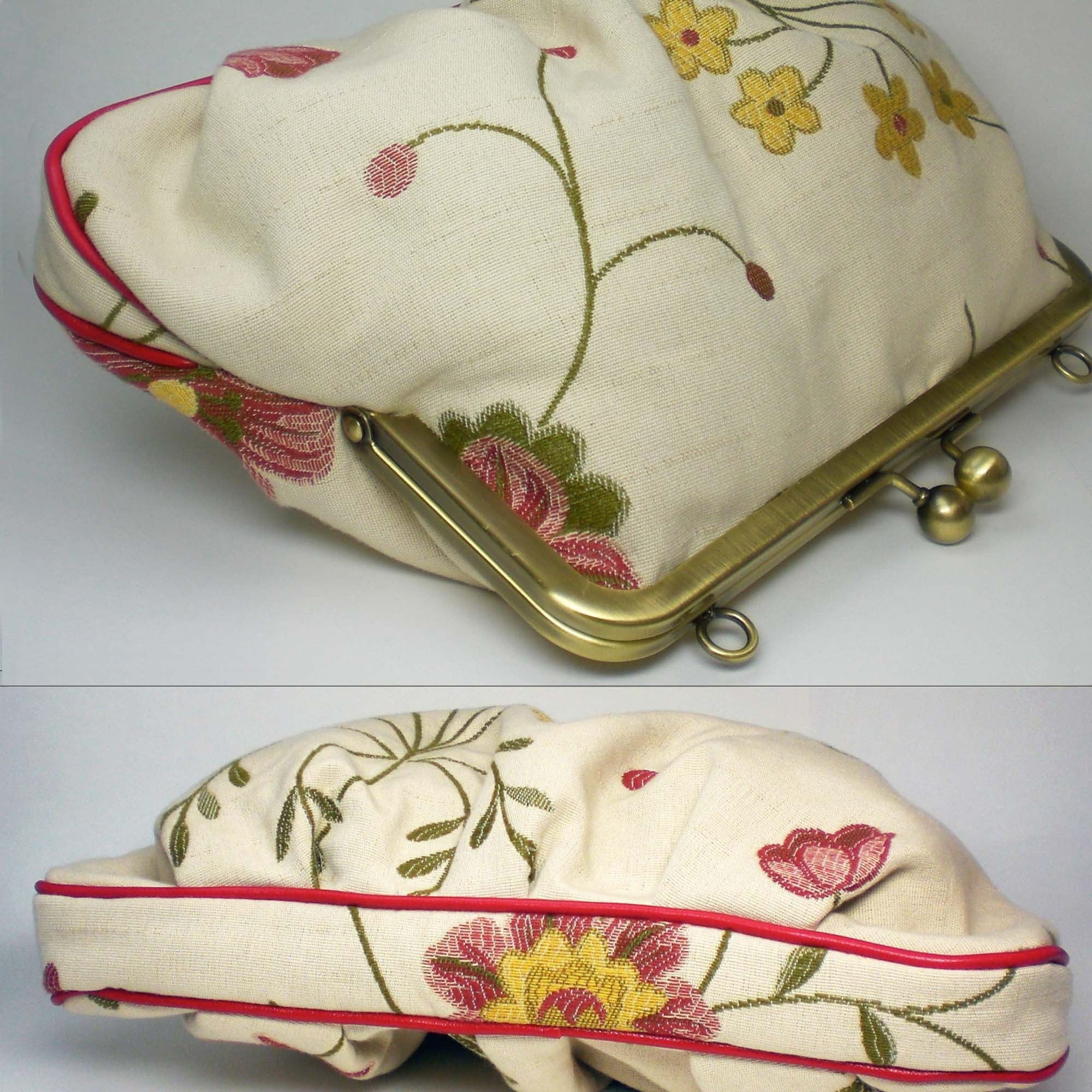 Summer garden---luxury jacquard and leather clutch bag