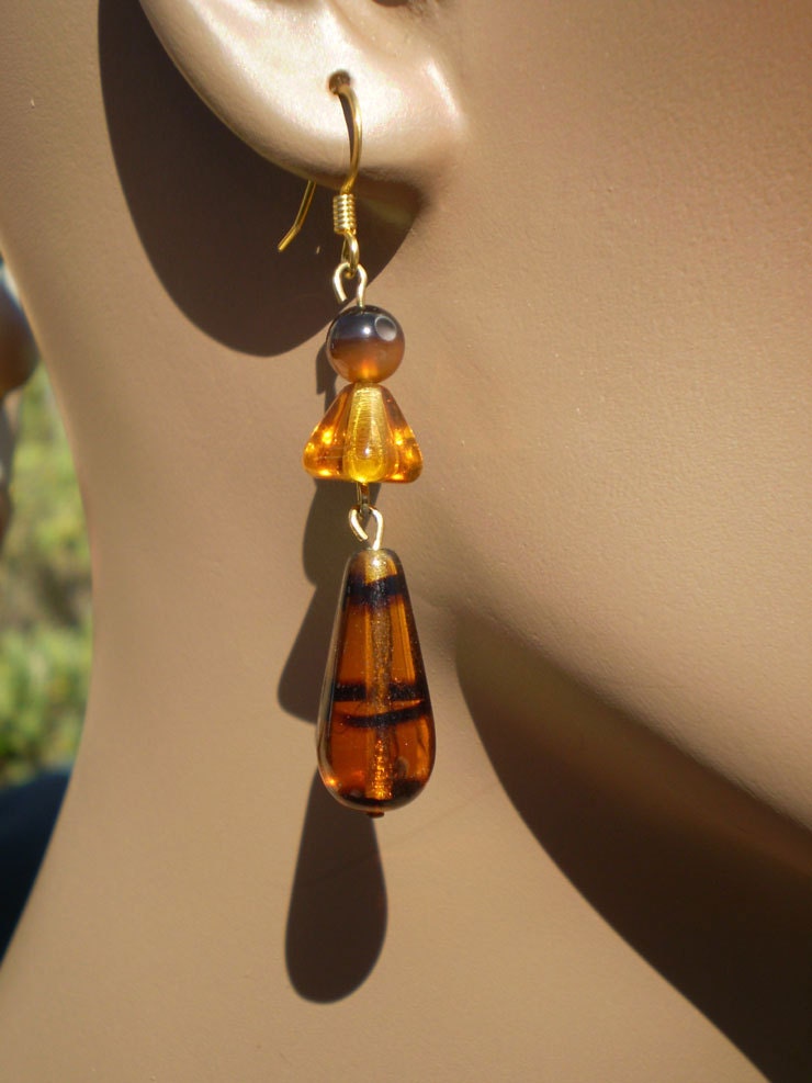 Tortoise Shell Striped Teardrop