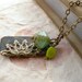 Filigree and Patina Tag Pendant with Czech Glass Necklace - The Palisades.