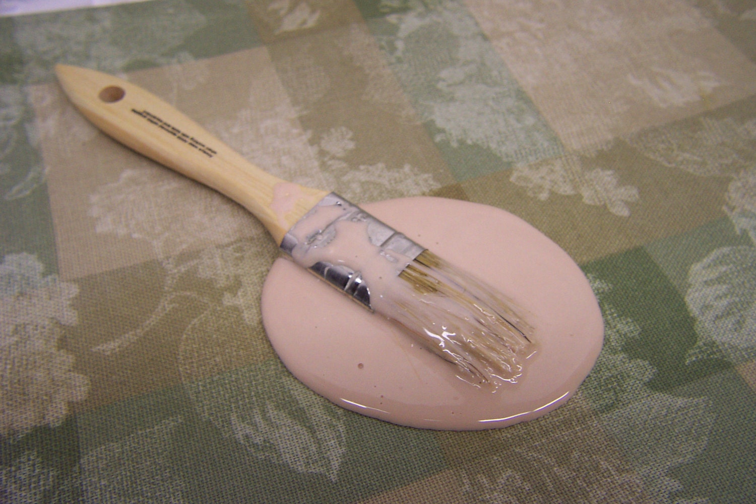 Fake Puddle Beige Paint on a Paintbrush Fun Prop April Fools Prank