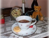 Fake Cup of Tea With a Teabag Pink Roses Mabel Pattern Photo Prop Staging