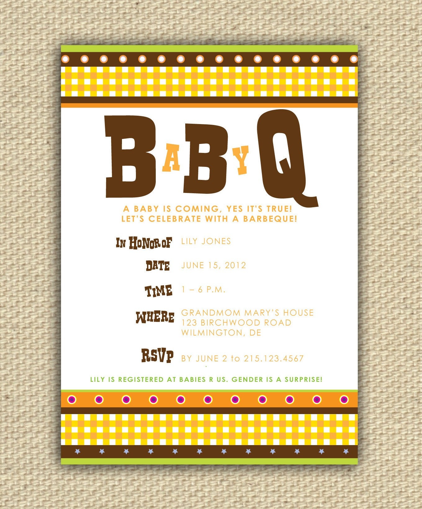DIY Printable Baby BBQ Shower Invitation - BaByQ
