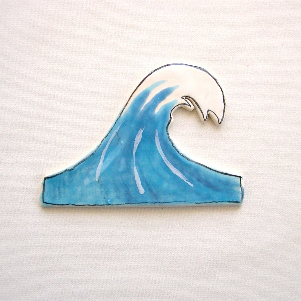 Mosaic ceramic tiles waves tiles for mosaics, magnets, jewelry and more