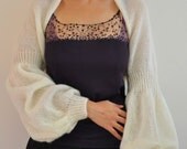 Ivory Bolero Shrug Bridal Shrug Balloon Sleeved Long Sleeved Wedding Jacket Mohair Romantic Bridal Accessories READY TO SHIP