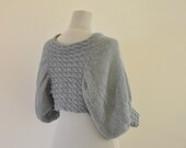 Wedding Bolero Bridal Shrug Bolero Hand Knit Grey Soft Elegant Gray Dove Smoke Fog Silver Wedding Accessories