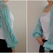 Shrug Bolero Bridal Shrug Hand Knit Aqua Cable Mohair MADE TO ORDER