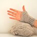 Fingerless Mittens Gloves Wrist Warmers Biker Gloves Hand Knit Beige Warm Cozy Winter Accessories Gift for Her