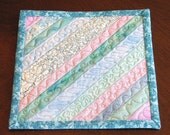 Pastel Patchwork Quilted Mug Rug