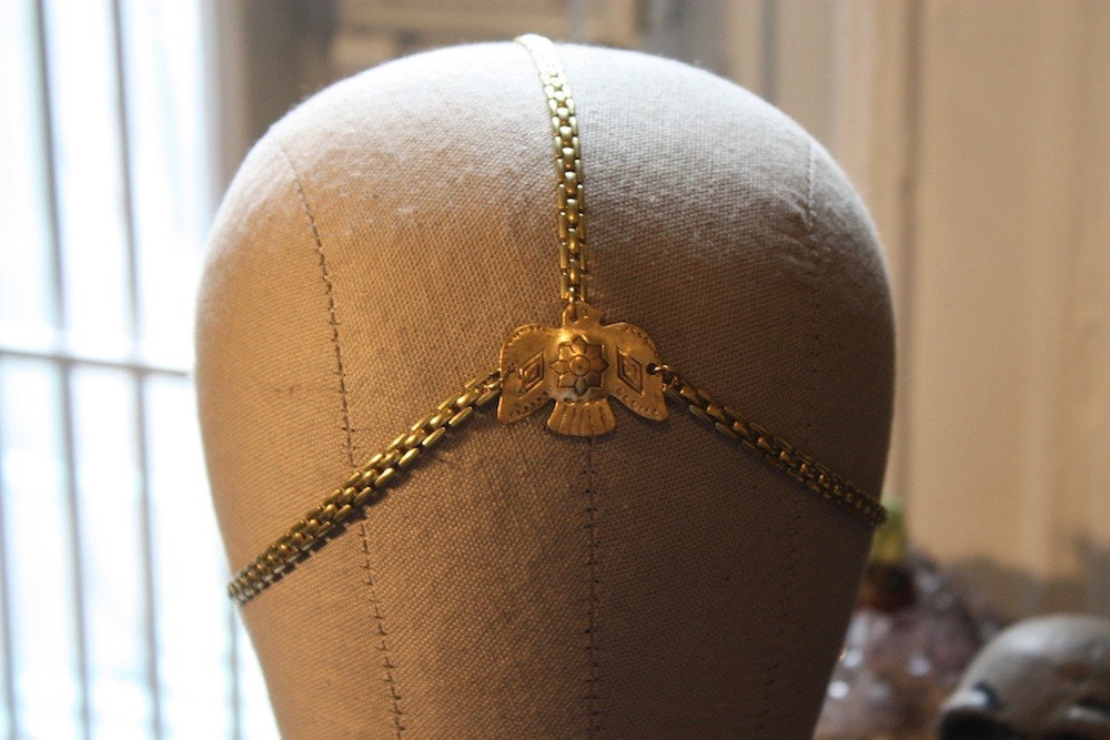 Golden Thunderbird Chain Headpiece