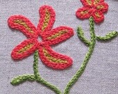 Red flowers hand embroidery