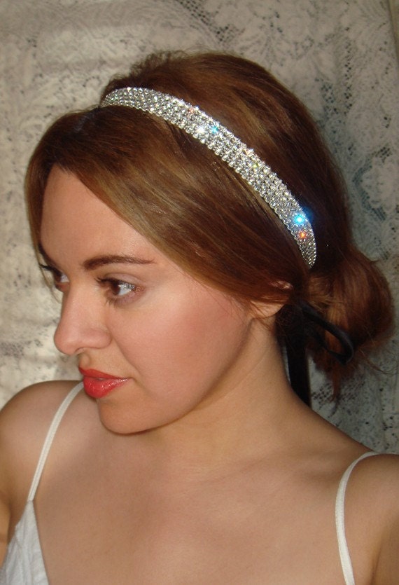 Rhinestone headband, bridal headpiece,  bridal headband, hair accessories, weddings, wedding, Charlize headband- ROCK CANDY
