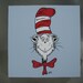 10x10" Dr Seuss Style Cat in the Hat Canvas Painting