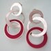 Red and Silver Loop Earrings