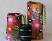 2 Piece DSL Camera Gift Set    2 lens cases in Grey Hot Pink and Lime