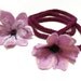 RESERVED Scarf lariat necklace or belt felted 3D freeform flowers purple lavender lilac burgundy maroon