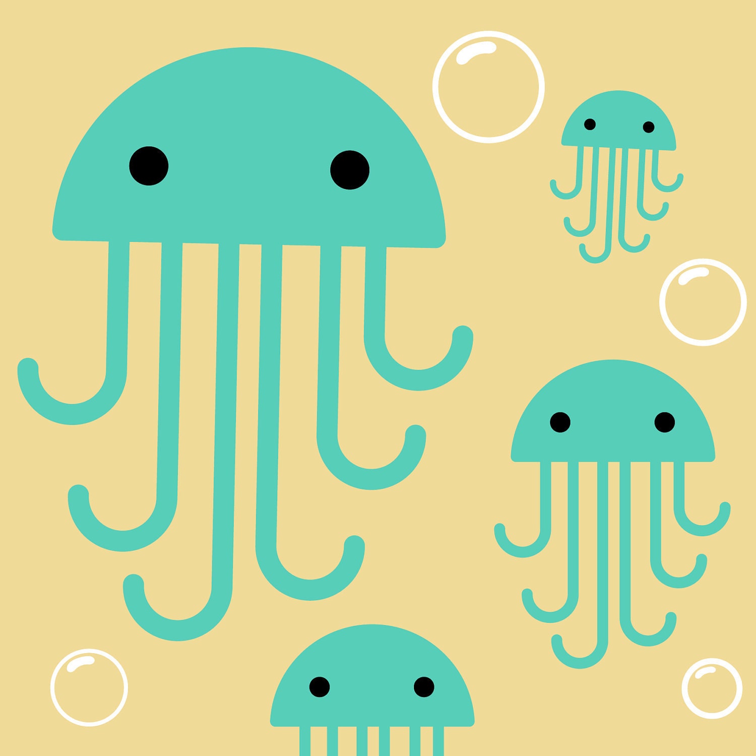Cute Jellyfish Wall Decal / Sticker