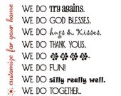 IN this HOME vinyl wall decal - CUSTOMIZE with your family values