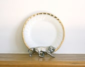 Vintage Fire King plate in white with gold trim 7.5"