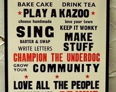 Kill Your TV Letterpress Manifesto Poster