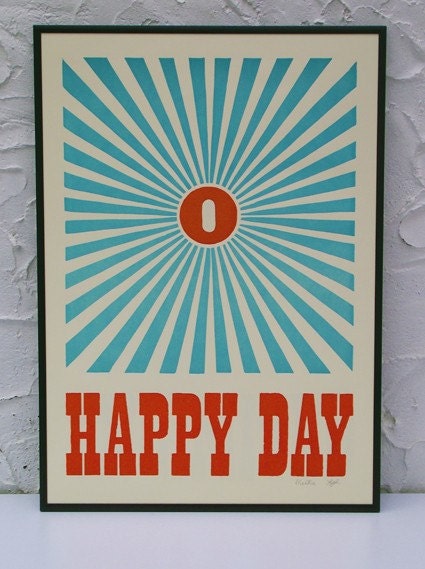 Celebration letterpress poster print