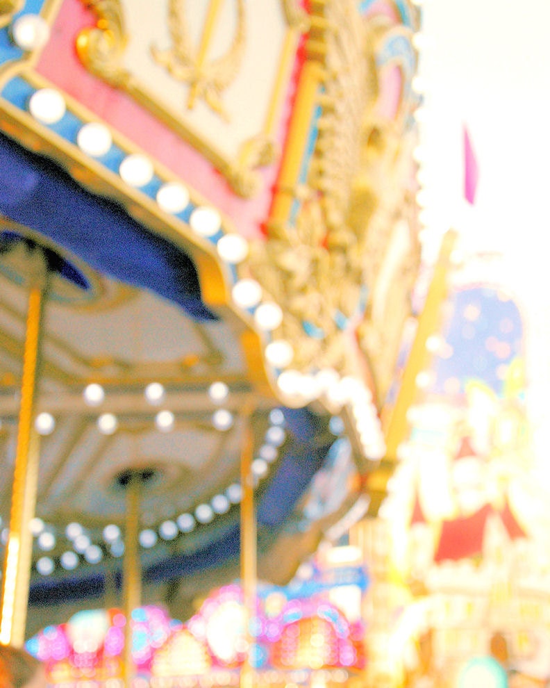 Bright lights carnival county fair pastel bokeh yellow red home decor wall art 8 x 10 fine art print gbrosseau