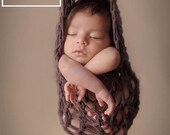 Stella Bs Hanging Stork Pouch in Brown, Newborn Photography Prop, Free Ship in US