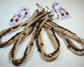 Bridesmaid Chocolate Cream Bronze Pearl Necklace Earring Sets for Four Wedding Party Jewelry