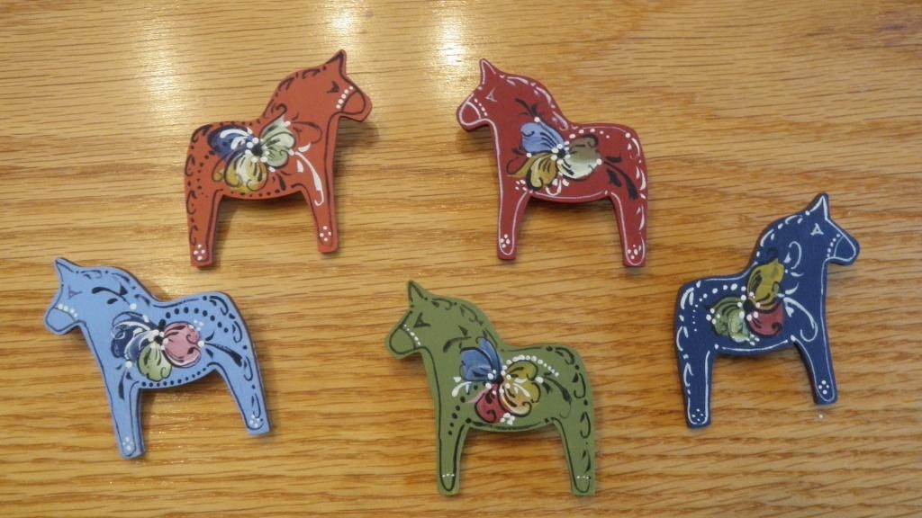 Norwegian Rosemaled Fjord Horse Pin
