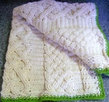 Crocheted Aran Baby Blanket Made to order