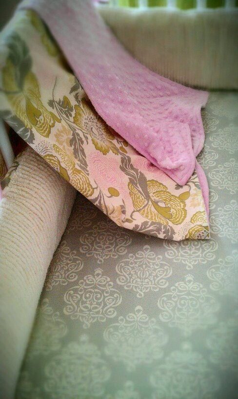 Baby bedding in Vintage Poppies with bumper set , fitted sheet and crib skirt     more fabrics to choose from