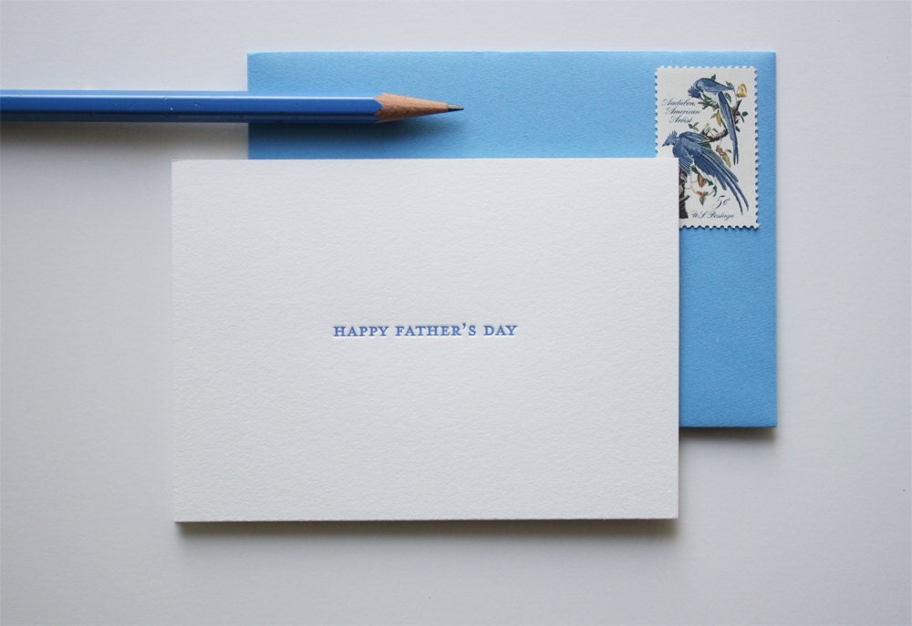 Father's Day Card - Little Blue - Letterpress