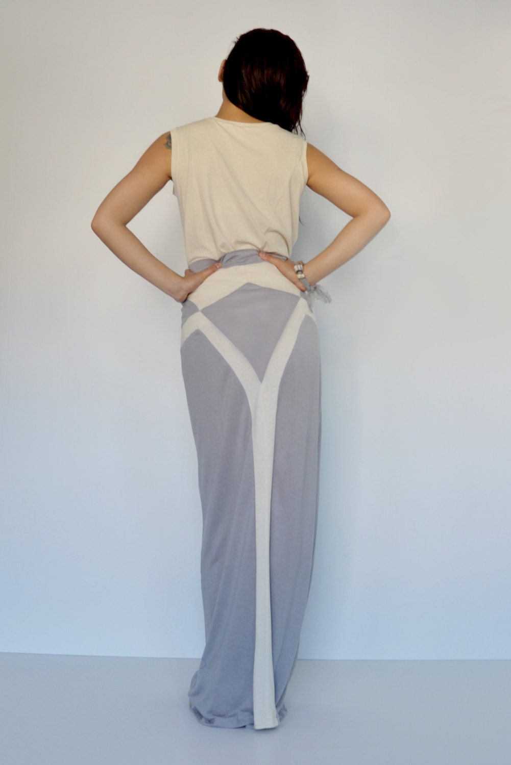Paneled Jersey Maxi Skirt Medium