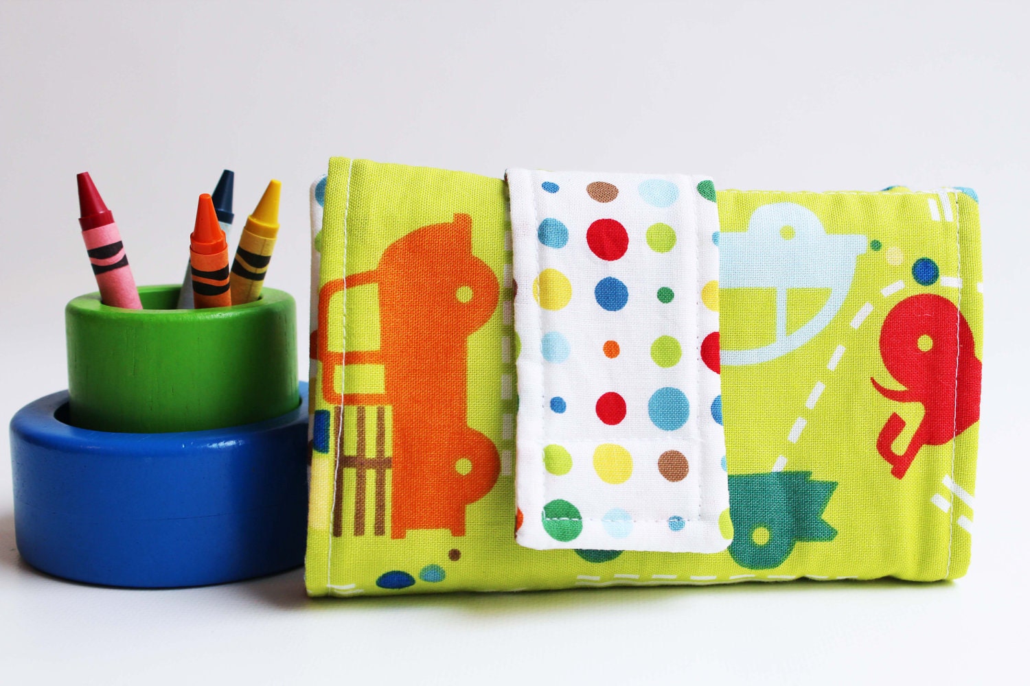 Crayon Wallet - Traffic Edition - A Montessori and Waldorf Inspired Travel Toy for Self Guided Art
