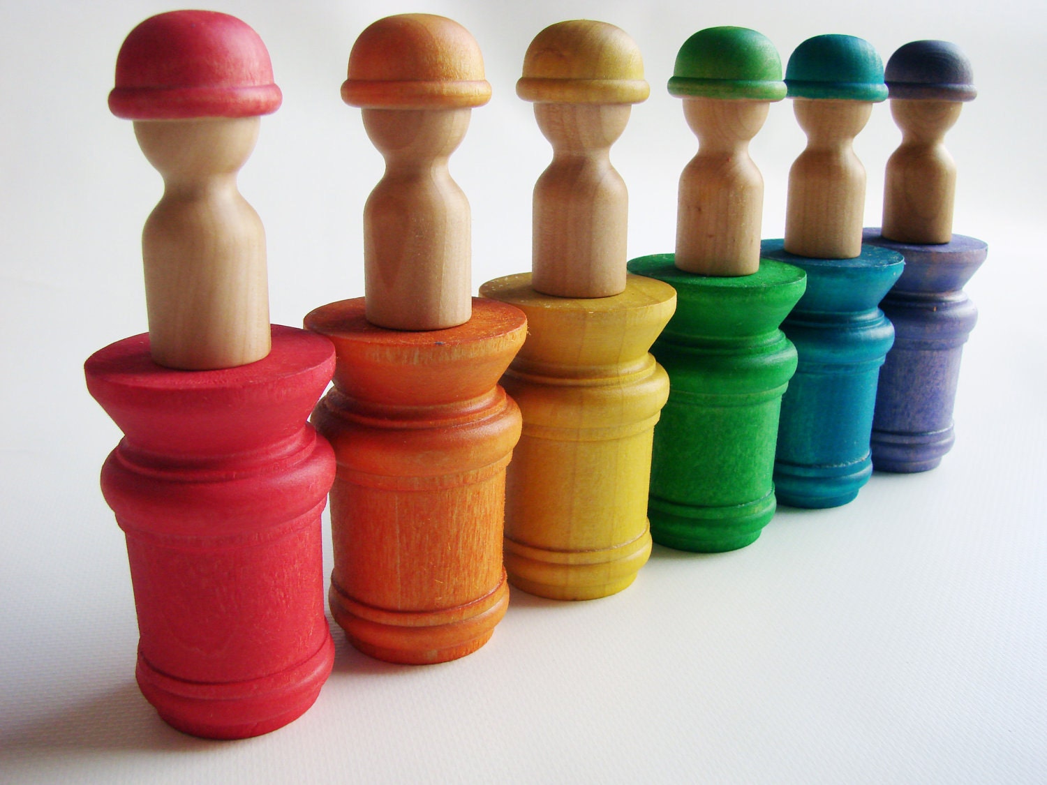 Hide N Seek Neighborhood Playset - A Montessori and Waldorf Inspired Rainbow Wooden Toy