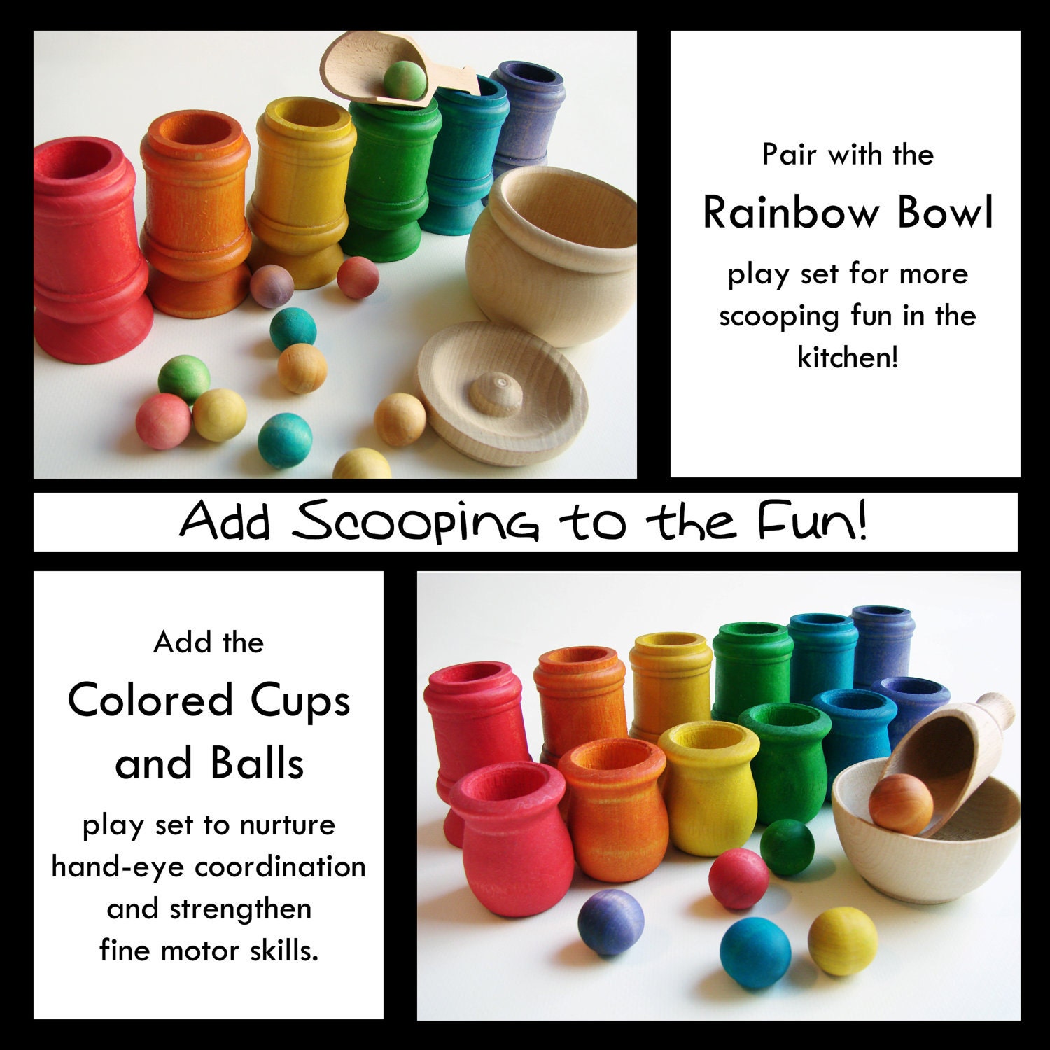 Hide N Seek Neighborhood Playset - A Montessori and Waldorf Inspired Rainbow Wooden Toy