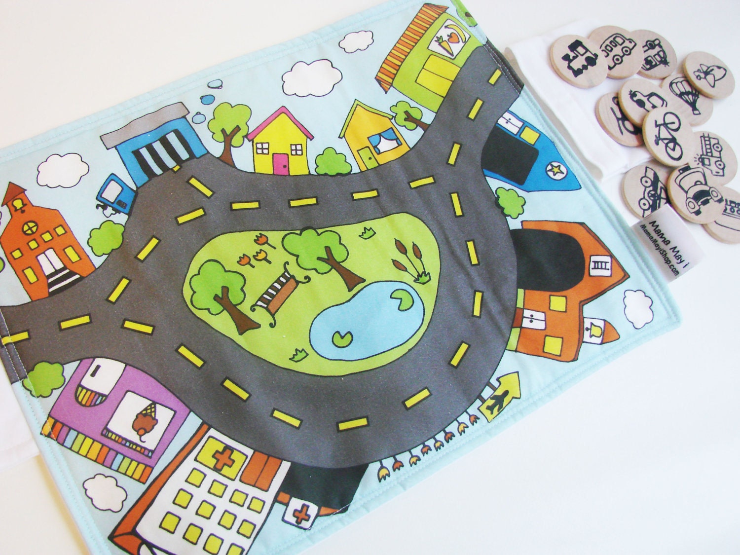 NEW - Flip Mat - Transportation Edition - a Portable, Pretend Play Game inspired by Montessori and Waldorf Philosophies