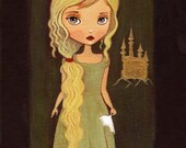 Rapunzel, Fairytale Art, Fairy Tale Art, Girl Art Print, Nursery Art, Children's Art, Girls Room Art, Kids Decor, Poster, Whimsical 8x10
