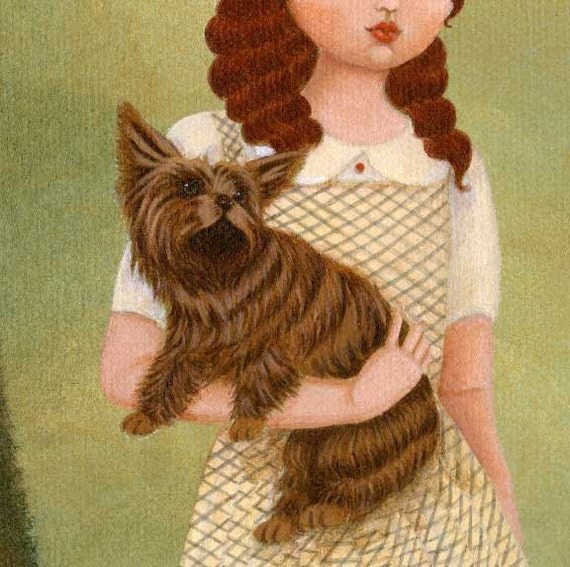 Children's Art, Girls Room Art, Girl Art Print, Poster, Fairytale Art, Decor, Cute, Kids Art - Wizard Of Oz - Dorothy & Toto 8x10 Print