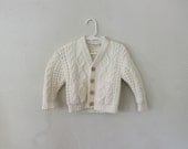 vintage toddler knit cardigan w wood buttons