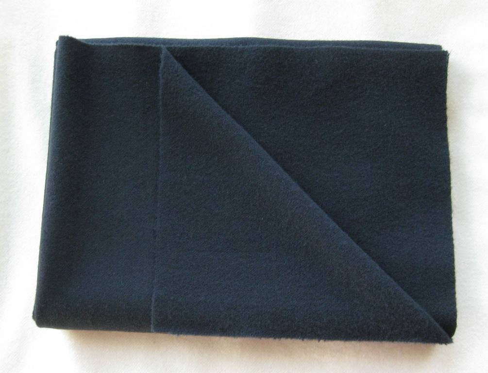 Black Wool Fabric / One Yard - Felted