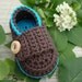 Baby booties  little loafers dark turquoise and chocolate size 3/6M- ready to ship with gift box