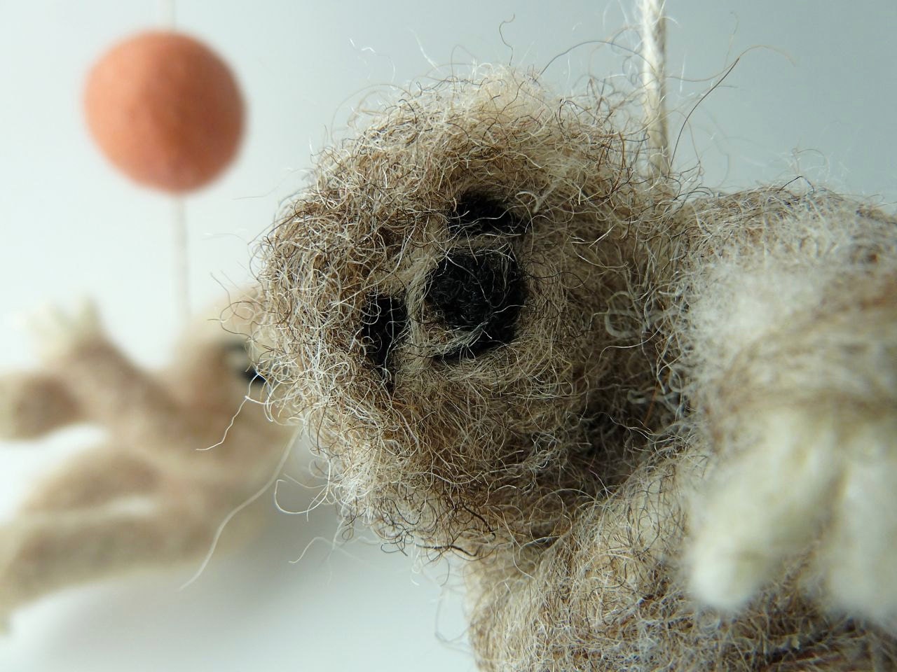 Baby Mobile, Felted Wooly Sloths, Custom made to order