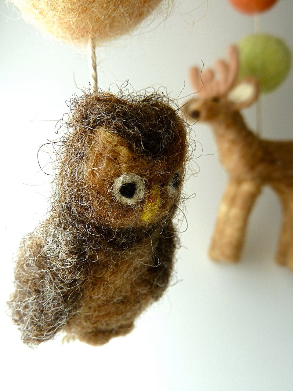 Woodland Baby Mobile, Wool Felted Mobile, 4 Figures, Made to Order