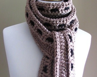 Unisex NEW ENGLAND Scarf - Heathered Taupe and Black or Choose Your 2 Colors